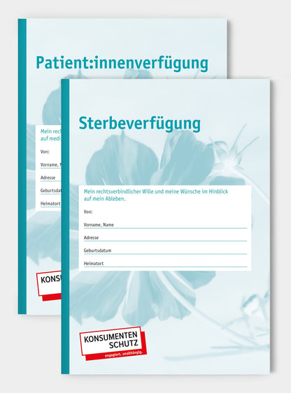 Set «Vorsorgen»: Patient:innenverfügung und Sterbeverfügung